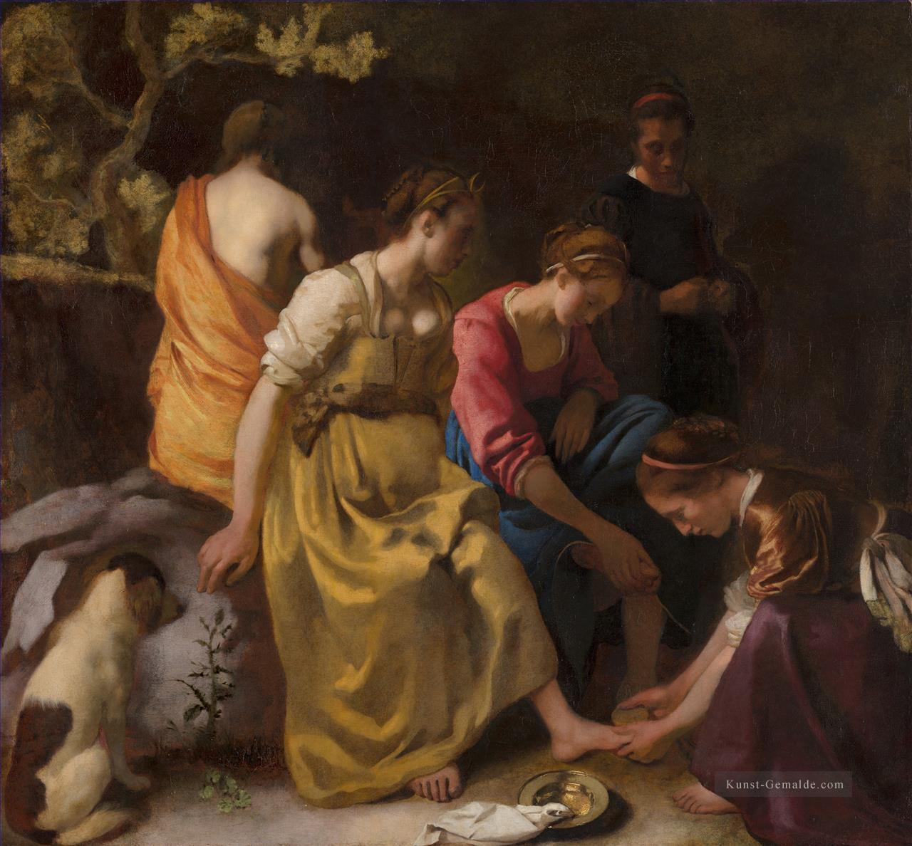 Diana und ihre Gefährt Barock Johannes Vermeer Ölgemälde